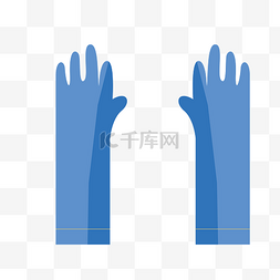 蓝色的手套图片_手绘蓝色手套插画