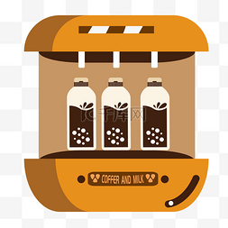 黄色咖啡机咖啡饮料磨豆机简约扁