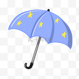 雨伞卡通插画图片_蓝色的旅行雨伞插画