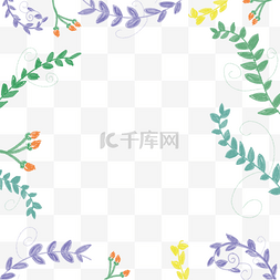 紫色花卉边框纹理图片_树叶花卉边框免扣素材