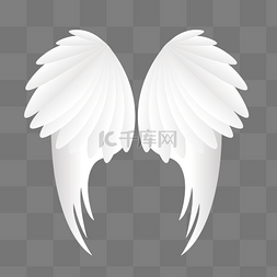 天使翅膀卡通白色图片_卡通手绘天使的翅膀插画