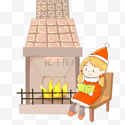 火炉燃烧图片_圣诞节取暖