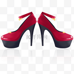 妇女节红图片_红色绑带高跟鞋