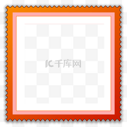 png格式像框图片_红色2.5Ｄ通用邮票二维码装饰边框