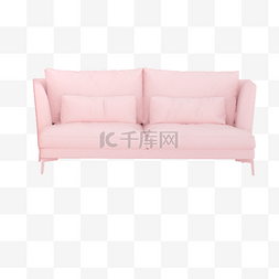 沙发免抠图图片_粉色皮艺沙发免抠图
