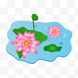 中国风工笔荷花图片_手绘卡通粉色莲花