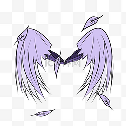 紫色羽毛翅膀插画