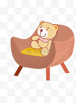 玩具沙图片_沙发上的小熊设计可商用元素