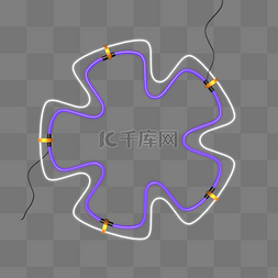 C4D立体几何图形发光灯管边框霓虹