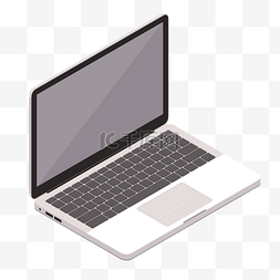 笔记本电脑卡通图片_卡通白色笔记本电脑免扣图