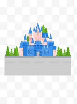 路边城堡建筑设计元素