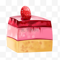 方形甜点图片_草莓蛋糕甜点