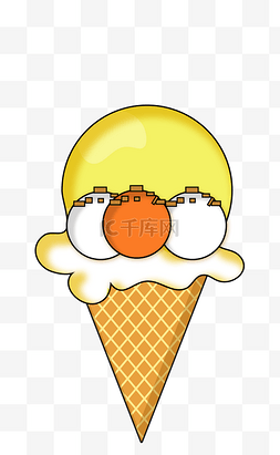 夏日饮品促销图片_芒果冰淇淋png素材