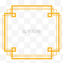 线性花纹边框图片_黄色线性边框装饰