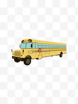 扁平简约中小学生开学上学校车巴