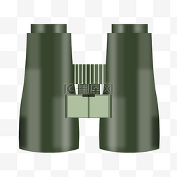 军绿色的望远镜插画