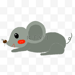 呆萌老鼠图片_手绘卡通动物老鼠插画