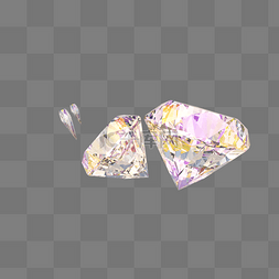 亮晶晶钻石图片_C4D立体粉色水晶钻石