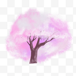 春季粉色大树