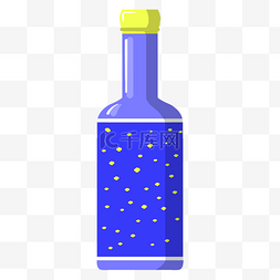 手绘蓝色瓶子插画