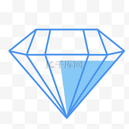 蓝色几何钻石元素