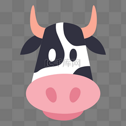 可爱手绘奶牛图片_卡通手绘奶牛的头像