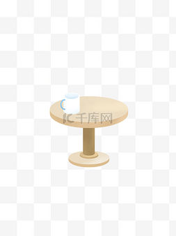 水杯图片_手绘桌子上的水杯可商用元素