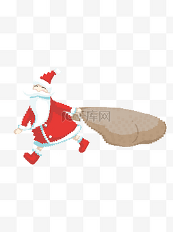 拖着麻袋的圣诞老人