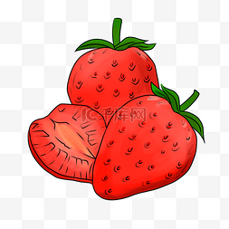 红色小草莓图片_粉红色的甜美可口的小草莓