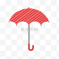红色条纹雨伞卡通素材免费下载