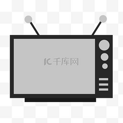 电视节目类图片_灰色圆角电视机元素