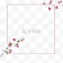 水墨中国画图片素材图片_古风边框水墨花朵