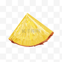 黄色的水果图片_手绘切开的菠萝矢量免抠图
