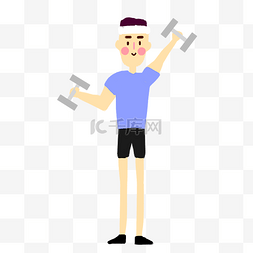 哑铃运动男生健身锻炼肌肉