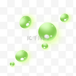 绿色闪亮小清新立体水滴