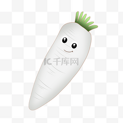 白萝卜块图片_手绘蔬菜白萝卜插画