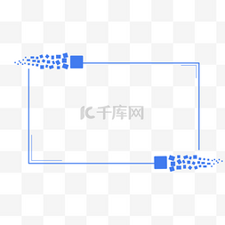 商业简约图片_蓝色简约方形科技边框