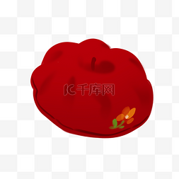卡通红色苹果形帽子