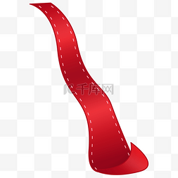 红色标题扁平化图片_扁平化丝带横幅丝带飘逸