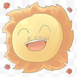 大笑的太阳图片_可爱儿童风格高兴大笑的卡通太阳