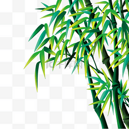 竹子绿色环保植物仿真手绘