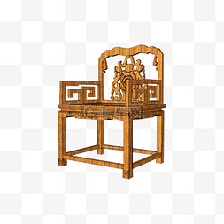 奶牛花纹吧椅图片_3D中国风木质古典椅