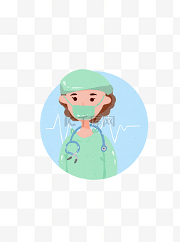 卡通医院人物图片_医疗医生护士人物卡通扁平插画可