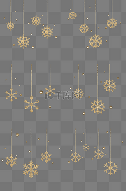 C4D圣诞节金色雪花装饰合集