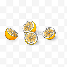 清爽柠檬图片_夏季食物手绘柠檬