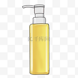 瓶子黄色图片_卡通护肤乳液插画