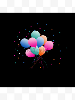 漂浮气球元素之卡通节日庆祝
