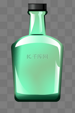 绿色的酒瓶子插画