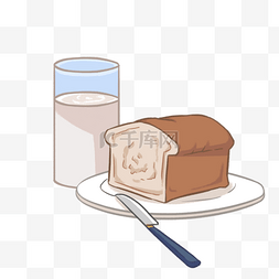 餐刀刀图片_牛奶面包早餐