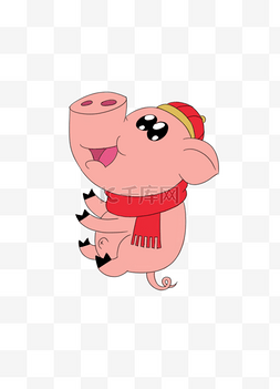 卡通动物猪图片_手绘春节新年猪PSD源文件